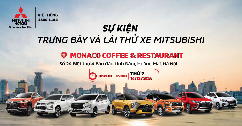 LÁI THỬ XE MITSUBISHI TẠI MONACO COFFEE & RESTAURANT, BÁN ĐẢO LINH ĐÀM – NGÀY 14/12/2024