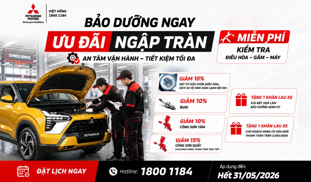 XƯỞNG DỊCH VỤ VIỆT HỒNG – TRI ÂN MÙA HÈ – BẢO DƯỠNG XE, NHẬN ƯU ĐÃI NGẬP TRÀN